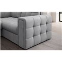 U-shaped sofa Elewett L, sleeping function, Monolith 85, velvet, grey, H82x299x198cm