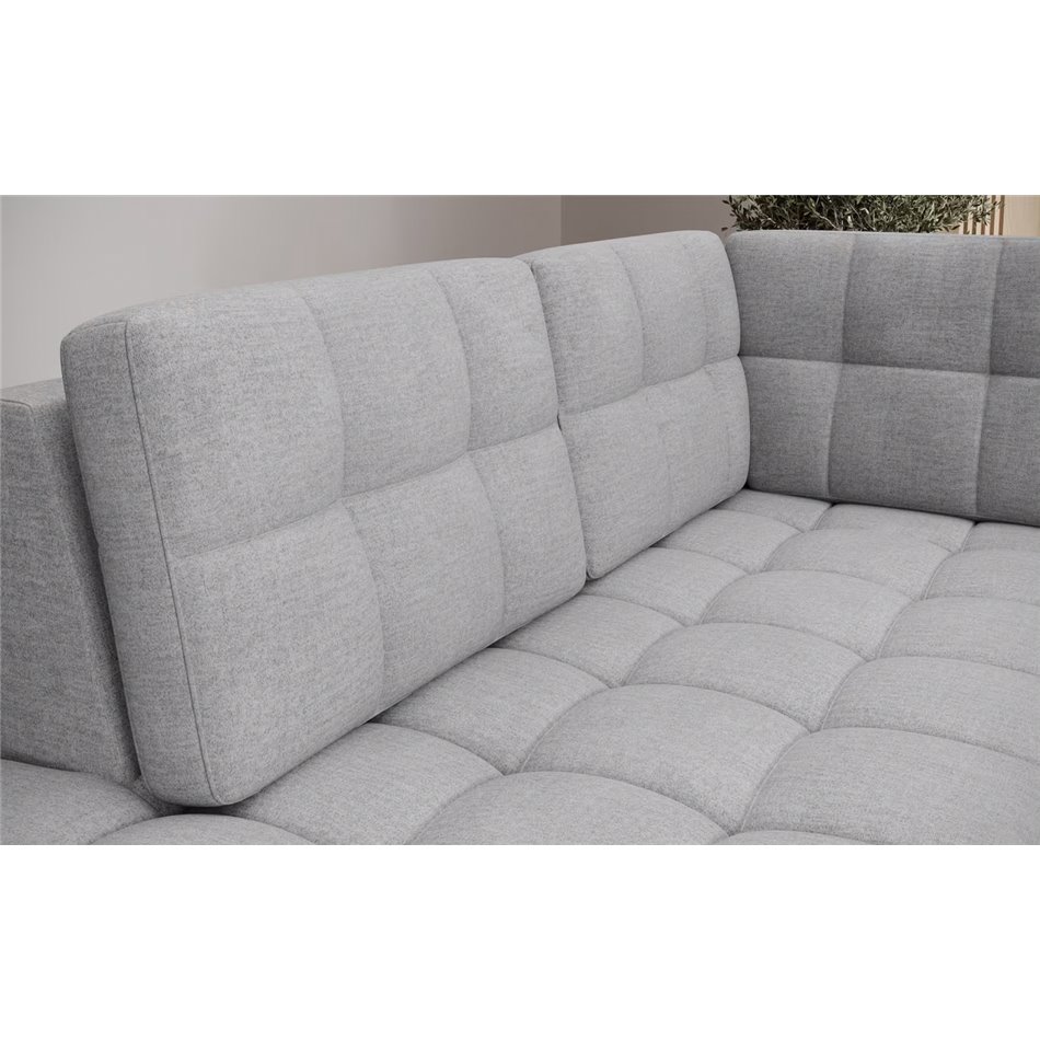 U-shaped sofa Elewett L, sleeping function, Monolith 85, velvet, grey, H82x299x198cm