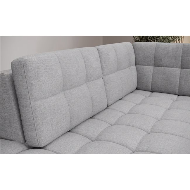 U-shaped sofa Elewett L, sleeping function, Monolith 85, velvet, grey, H82x299x198cm