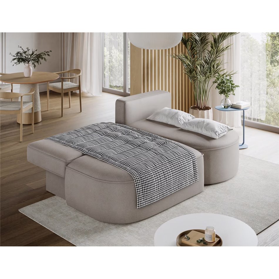 Corner sofa Elivosa R, sleeping function, Sola 18, beige, H93x220x144cm