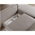 Corner sofa Elivosa R, sleeping function, Sola 18, beige, H93x220x144cm
