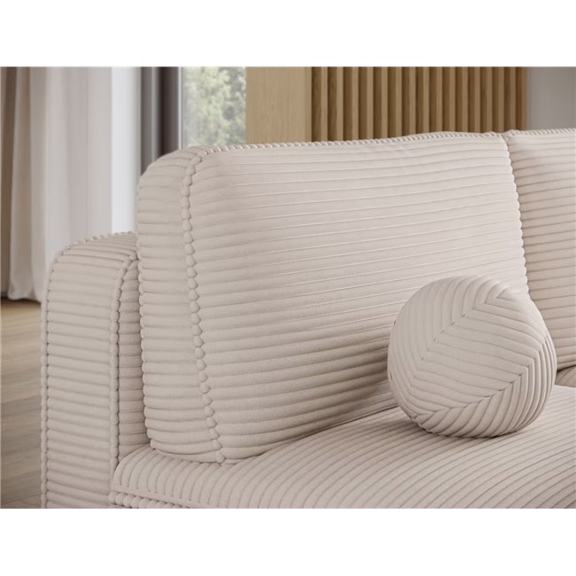 Corner sofa Elivosa R, sleeping function, Jarell 18, corduroy, beige, H93x220x144cm