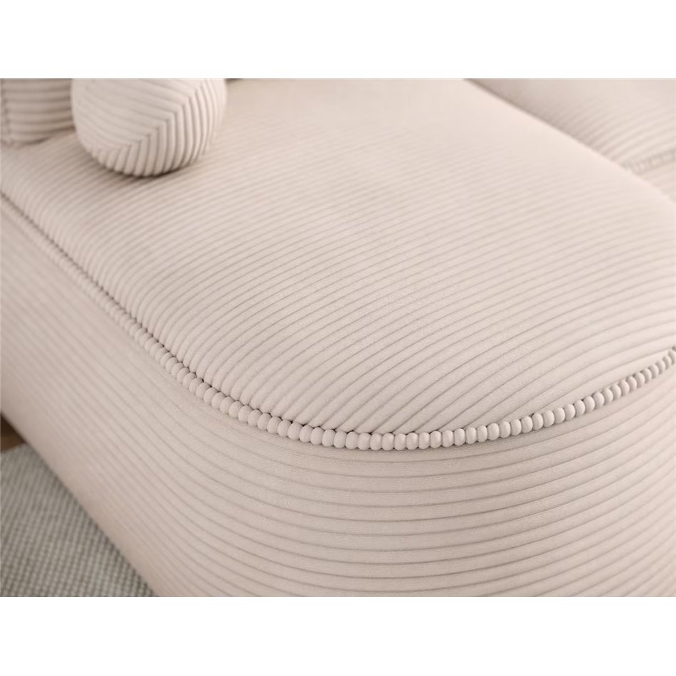 Corner sofa Elivosa R, sleeping function, Jarell 18, corduroy, beige, H93x220x144cm