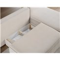 Corner sofa Elivosa R, sleeping function, Calmora 18, beige, H93x220x144cm