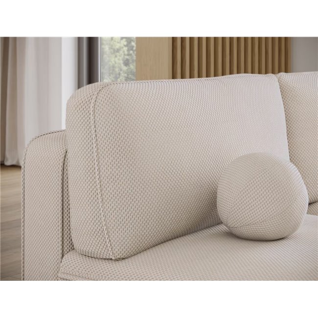 Corner sofa Elivosa R, sleeping function, Calmora 18, beige, H93x220x144cm