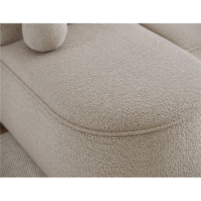 Corner sofa Elivosa R, sleeping function, Royal 18, boucle, beige, H93x220x144cm