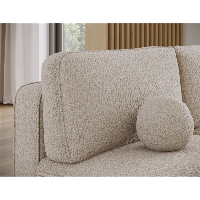 Corner sofa Elivosa R, sleeping function, Royal 18, boucle, beige, H93x220x144cm