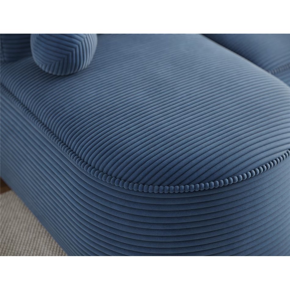 Corner sofa Elivosa R, sleeping function, Jarell 40, corduroy, dark blue, H93x220x144cm