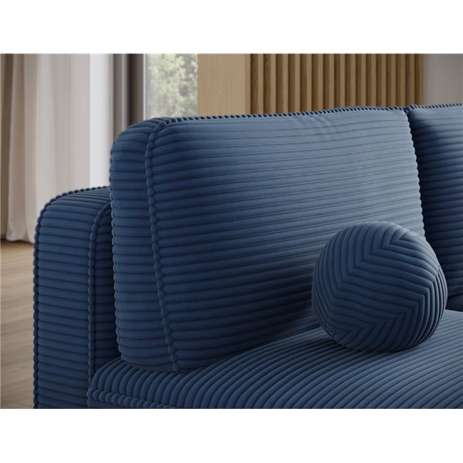 Corner sofa Elivosa R, sleeping function, Jarell 40, corduroy, dark blue, H93x220x144cm