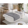 Corner sofa Elivosa R, sleeping function, Royal 01, boucle, white, H93x220x144cm