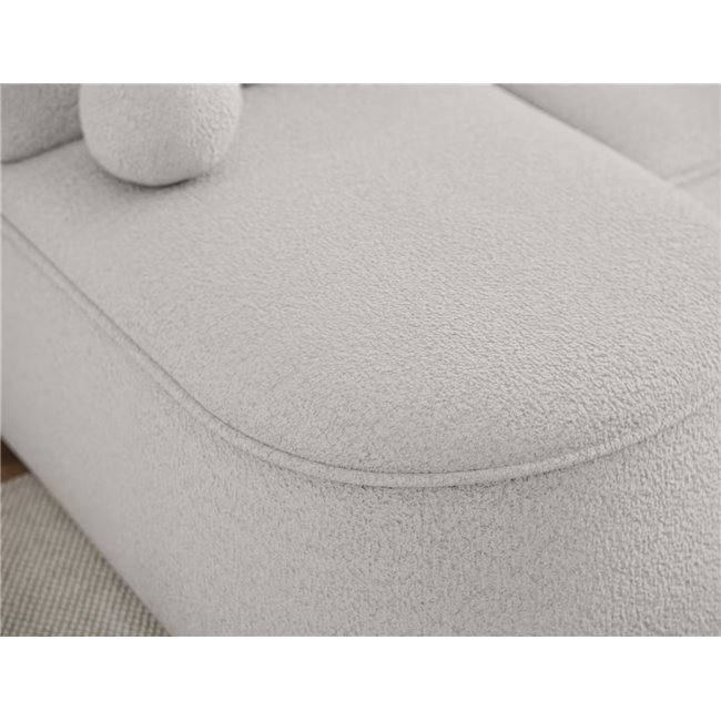 Corner sofa Elivosa R, sleeping function, Royal 01, boucle, white, H93x220x144cm