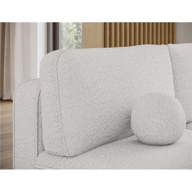 Corner sofa Elivosa R, sleeping function, Royal 01, boucle, white, H93x220x144cm