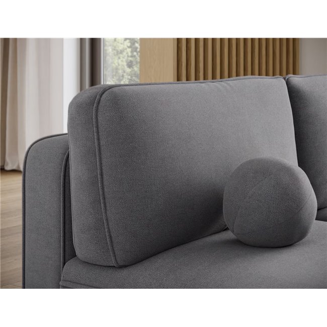 Corner sofa Elivosa R, sleeping function, Poco 04, grey, H93x220x144cm
