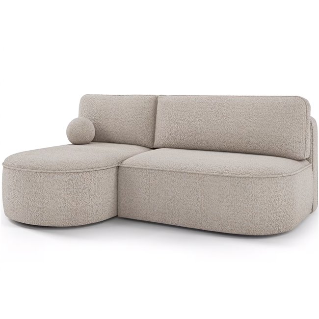 Corner sofa Elivosa L, sleeping function, Royal 18, boucle, beige, H93x220x144cm