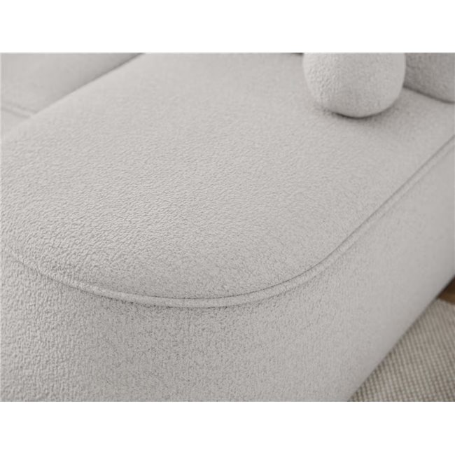 Corner sofa Elivosa L, sleeping function, Royal 01, boucle, white, H93x220x144cm