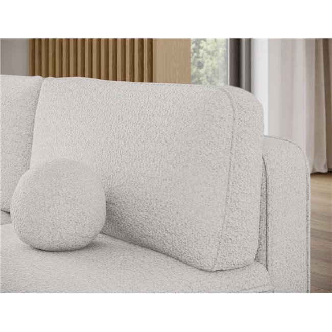 Corner sofa Elivosa L, sleeping function, Royal 01, boucle, white, H93x220x144cm