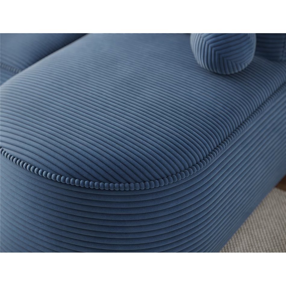 Corner sofa Elivosa L, sleeping function, Jarell 40, corduroy, dark blue, H93x220x144cm