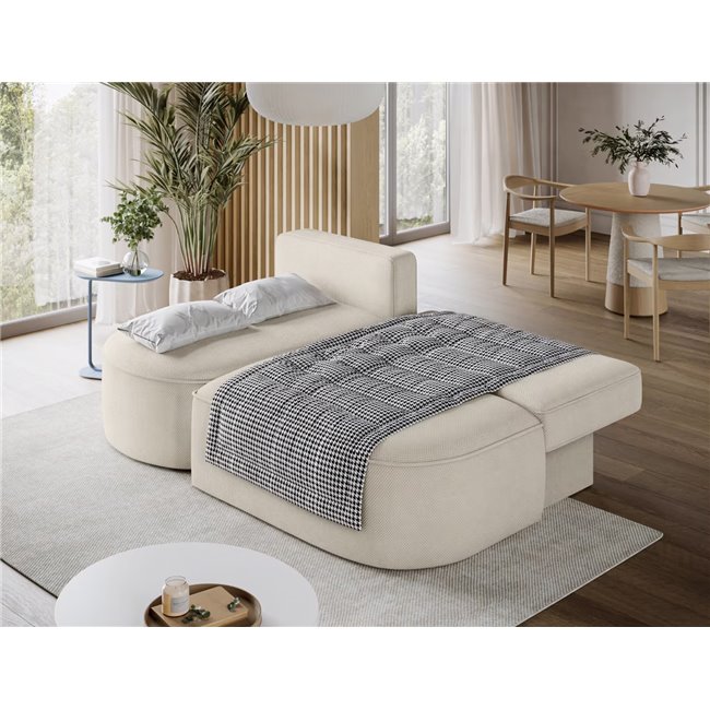 Corner sofa Elivosa L, sleeping function, Calmora 18, beige, H93x220x144cm