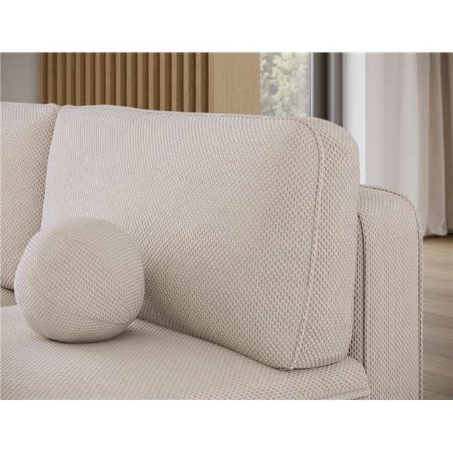 Corner sofa Elivosa L, sleeping function, Calmora 18, beige, H93x220x144cm