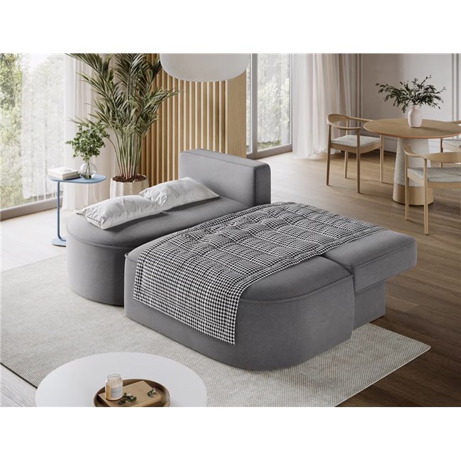 Corner sofa Elivosa L, sleeping function, Poco 04, grey, H93x220x144cm