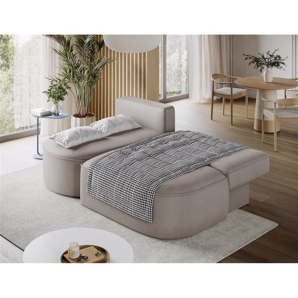 Corner sofa Elivosa L, sleeping function, Sola 18, beige, H93x220x144cm