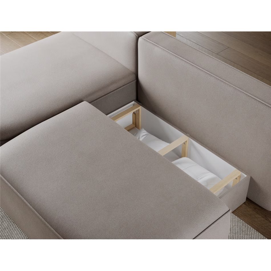 Corner sofa Elivosa L, sleeping function, Sola 18, beige, H93x220x144cm