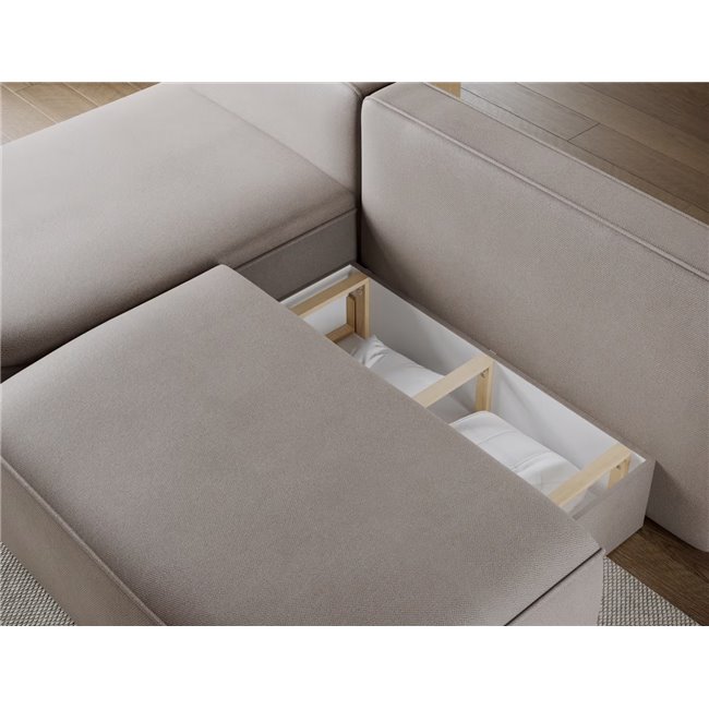 Corner sofa Elivosa L, sleeping function, Sola 18, beige, H93x220x144cm