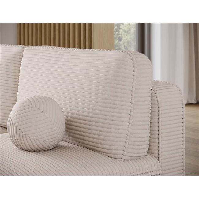 Corner sofa Elivosa L, sleeping function, Jarell 18, corduroy, beige, H93x220x144cm