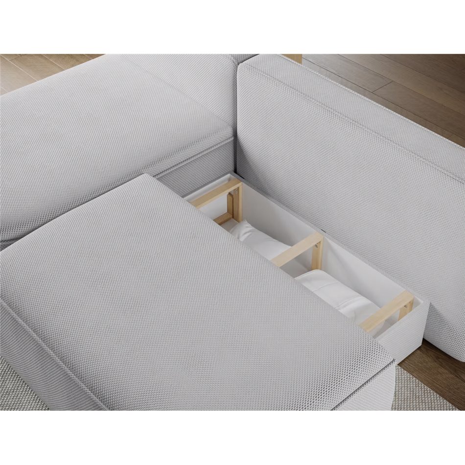 Corner sofa Elivosa L, sleeping function, Calmora 04, grey, H93x220x144cm