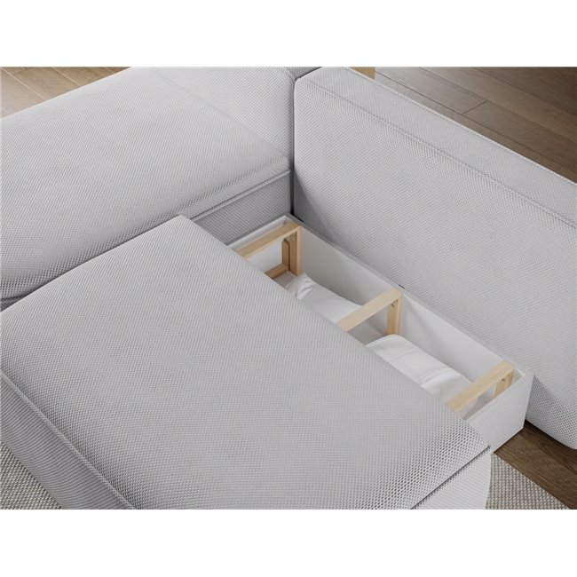 Corner sofa Elivosa L, sleeping function, Calmora 04, grey, H93x220x144cm