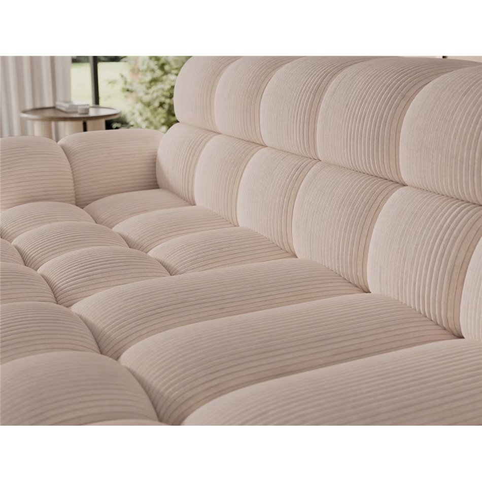 Corner sofa Eleedro L, electrically extendable, Jarell 20, corduroy, beige, H98x283x165cm