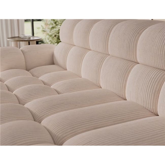 Corner sofa Eleedro L, electrically extendable, Jarell 20, corduroy, beige, H98x283x165cm