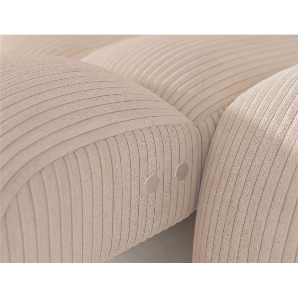 Corner sofa Eleedro L, electrically extendable, Jarell 20, corduroy, beige, H98x283x165cm
