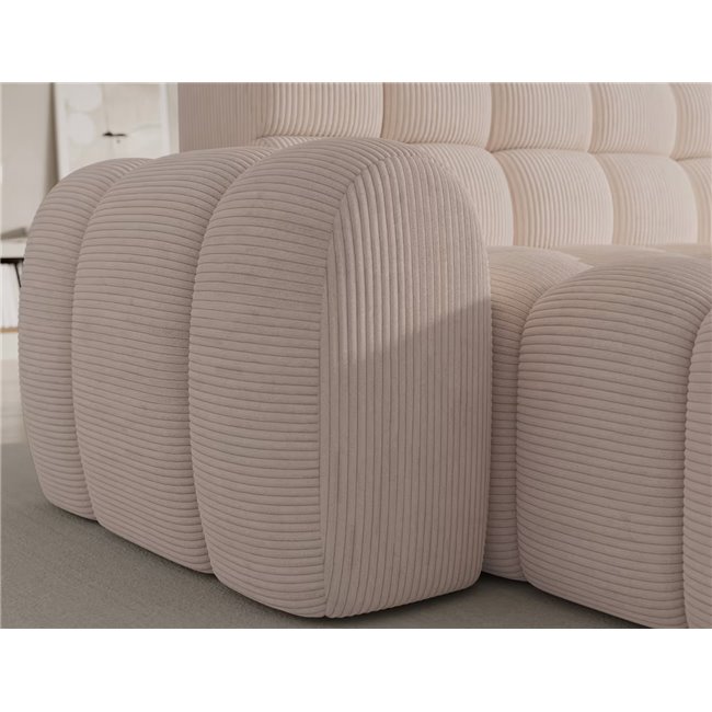 Corner sofa Eleedro L, electrically extendable, Jarell 20, corduroy, beige, H98x283x165cm