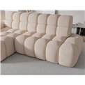 Corner sofa Eleedro L, electrically extendable, Calmora 18, beige, H98x283x165cm