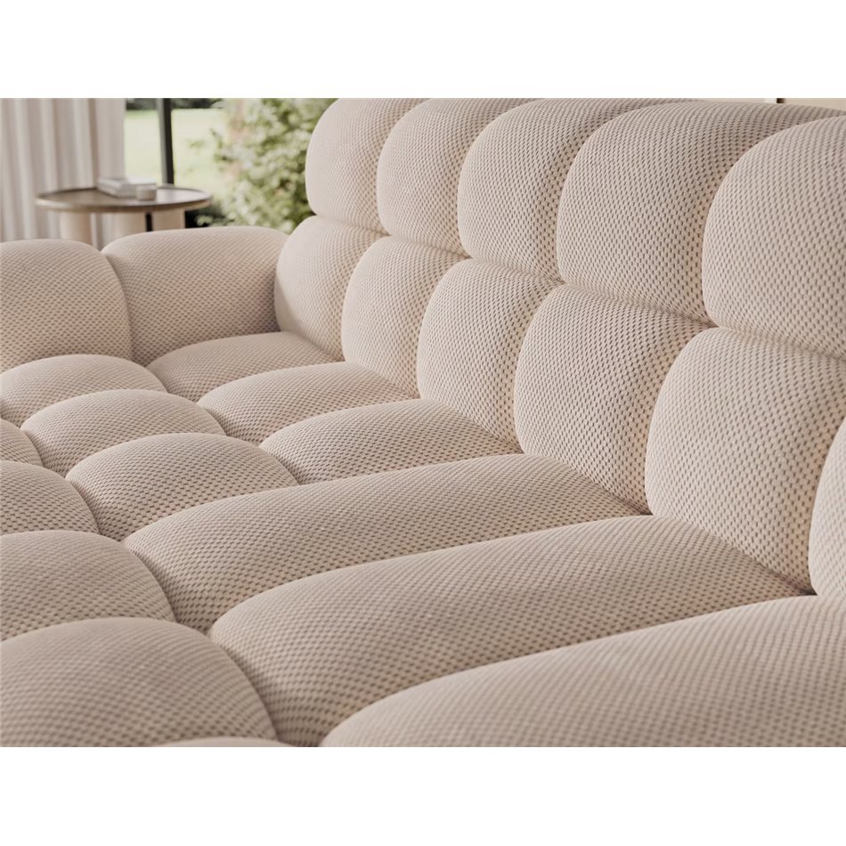 Corner sofa Eleedro L, electrically extendable, Calmora 18, beige, H98x283x165cm