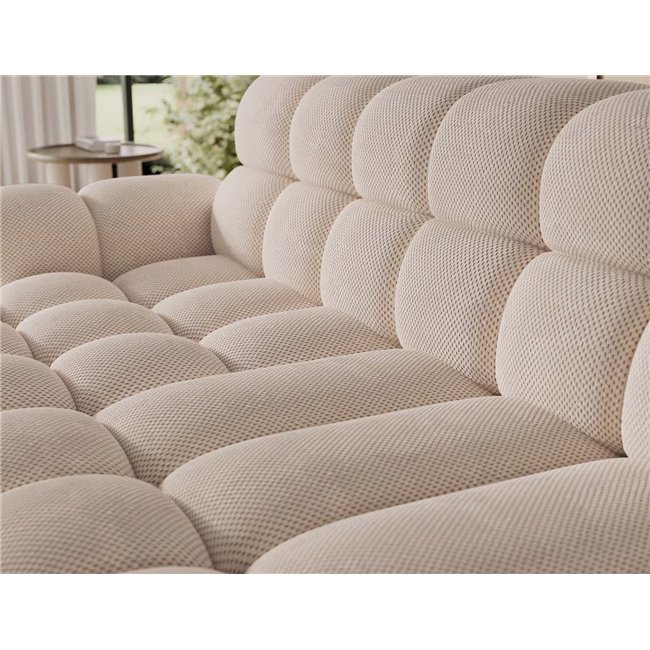 Corner sofa Eleedro L, electrically extendable, Calmora 18, beige, H98x283x165cm