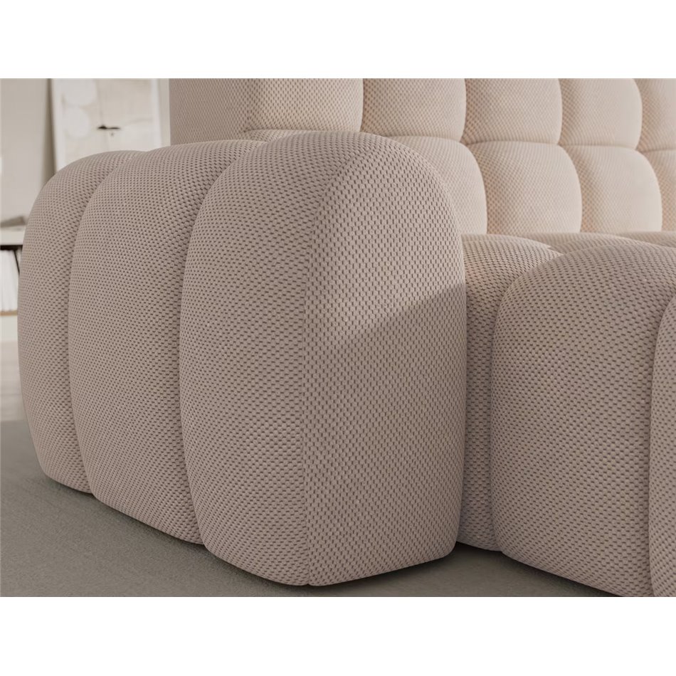 Corner sofa Eleedro L, electrically extendable, Calmora 18, beige, H98x283x165cm