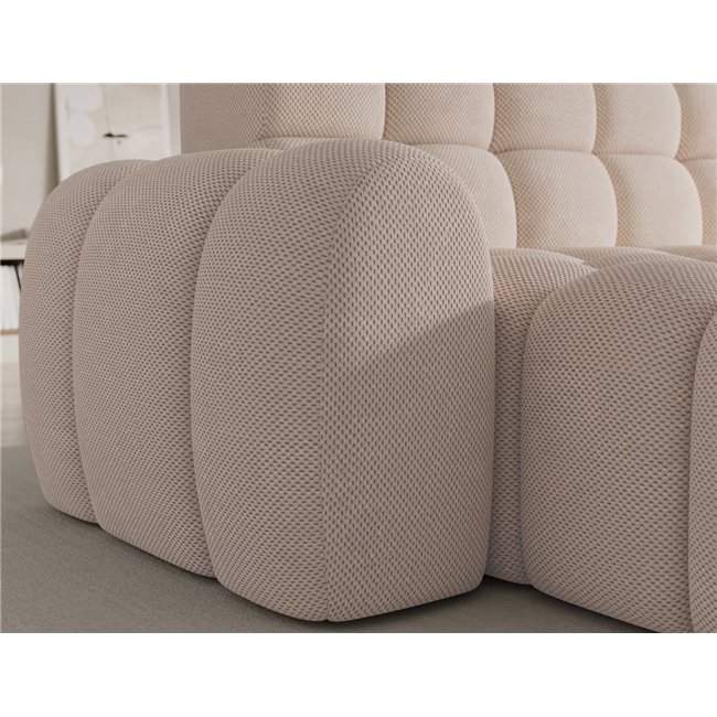 Corner sofa Eleedro L, electrically extendable, Calmora 18, beige, H98x283x165cm