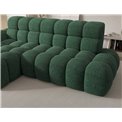 Corner sofa Eleedro L, electrically extendable, Amore 35, boucle, green, H98x283x165cm