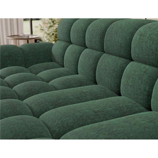 Corner sofa Eleedro L, electrically extendable, Amore 35, boucle, green, H98x283x165cm