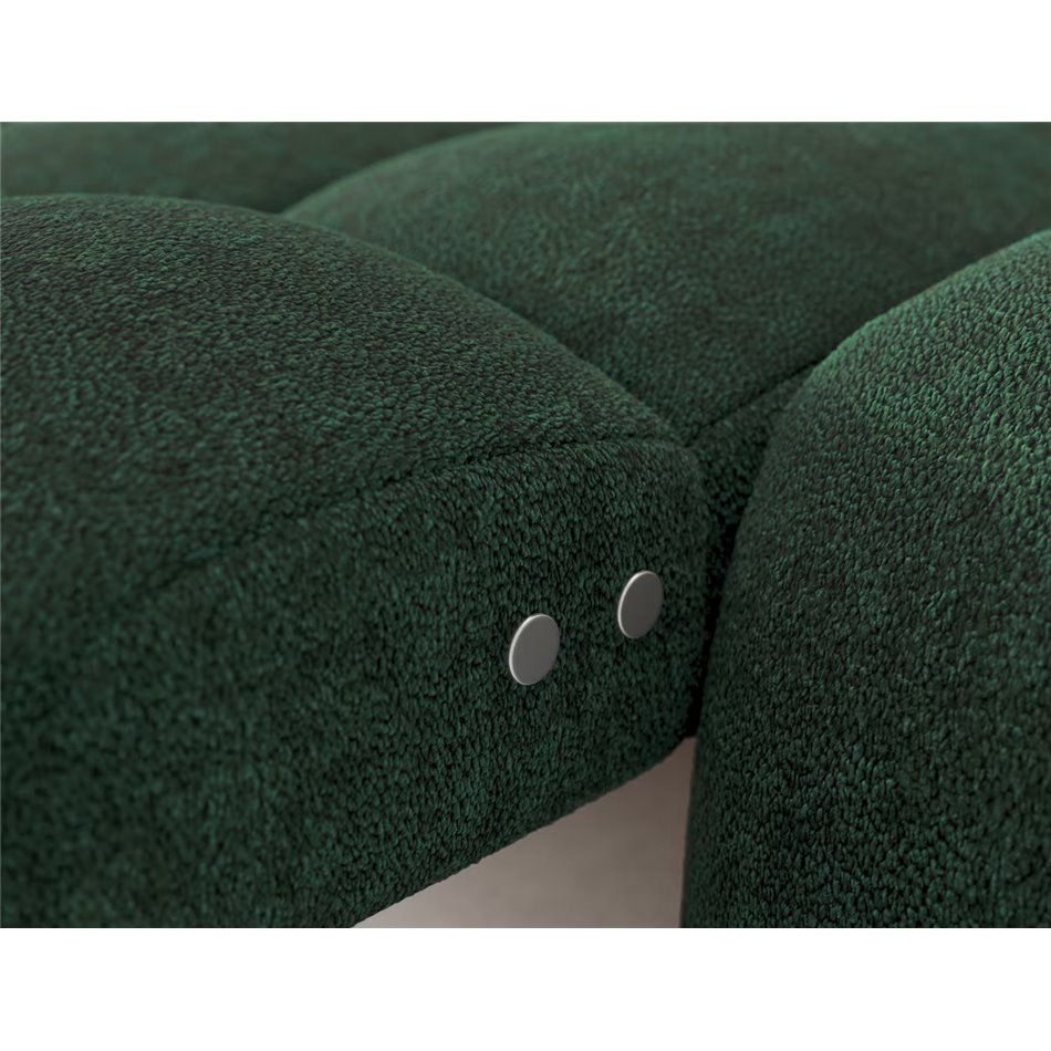 Corner sofa Eleedro L, electrically extendable, Amore 35, boucle, green, H98x283x165cm