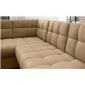 U-shaped sofa Elewett R, sleeping function, Monolith 09, velvet, light brown, H82x299x198cm