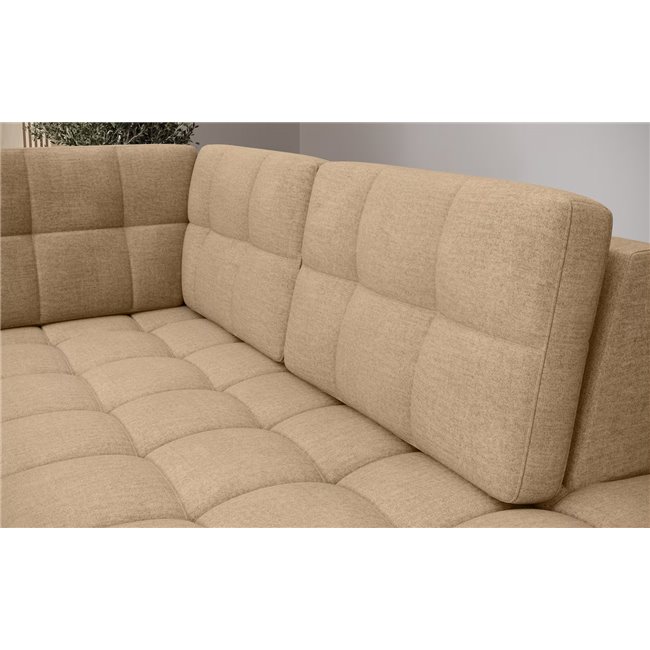 U-shaped sofa Elewett R, sleeping function, Monolith 09, velvet, light brown, H82x299x198cm
