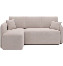 Corner sofa Elhadson L, sleeping function, Jarell 18, corduroy, beige, H89x206x150cm