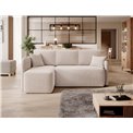 Corner sofa Elhadson L, sleeping function, Jarell 18, corduroy, beige, H89x206x150cm