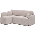 Corner sofa Elhadson L, sleeping function, Jarell 18, corduroy, beige, H89x206x150cm