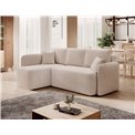 Corner sofa Elhadson L, sleeping function, Jarell 18, corduroy, beige, H89x206x150cm