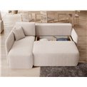 Corner sofa Elhadson L, sleeping function, Jarell 18, corduroy, beige, H89x206x150cm