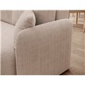 Corner sofa Elhadson L, sleeping function, Jarell 18, corduroy, beige, H89x206x150cm